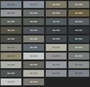 Màu RAL hệ 7xxx