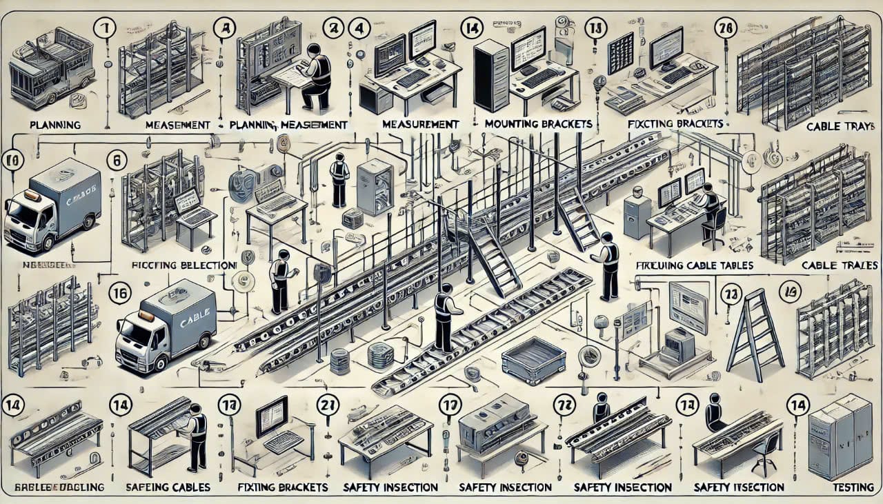 Quy trình lắp đặt máng cáp cho nhà xưởng