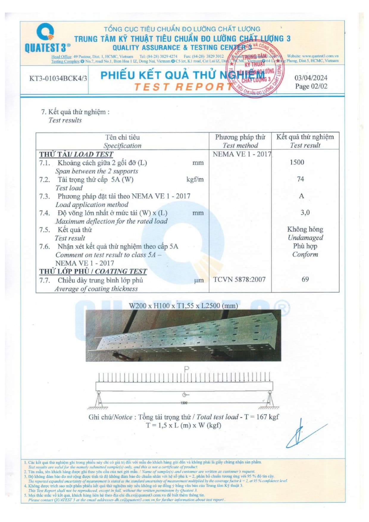 Kiểm tra chất lượng khay cáp 200x100