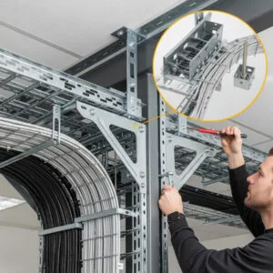 Gắn giá đỡ máng cáp