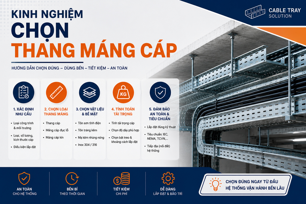 Kinh Nghiệm Chọn Thang Máng Cáp Đúng Chuẩn – Tránh Sai Lầm Tốn Kém 1 Kinh nghiệm chọn thang máng cáp